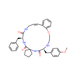 COc1ccc(C[C@@H]2NCCOc3ccccc3/C=C\CNC(=O)[C@H](Cc3ccccc3)NC(=O)C3(CCCC3)NC2=O)cc1 ZINC001772621752