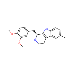 COc1ccc(C[C@@H]2NCCc3c2[nH]c2ccc(C)cc32)cc1OC ZINC000026665488