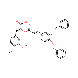 COc1ccc(C[C@H](OC(=O)/C=C/c2ccc(OCc3ccccc3)c(OCc3ccccc3)c2)C(=O)O)cc1OC ZINC000095586995