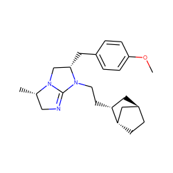 COc1ccc(C[C@H]2CN3C(=NC[C@@H]3C)N2CC[C@@H]2C[C@H]3CC[C@H]2C3)cc1 ZINC000253642313