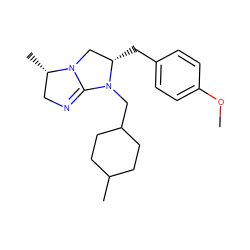 COc1ccc(C[C@H]2CN3C(=NC[C@@H]3C)N2CC2CCC(C)CC2)cc1 ZINC000027208168