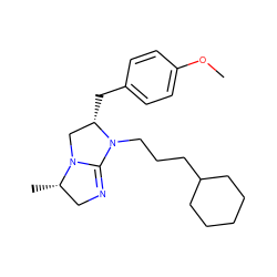 COc1ccc(C[C@H]2CN3C(=NC[C@@H]3C)N2CCCC2CCCCC2)cc1 ZINC000027211225