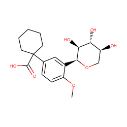 COc1ccc(C2(C(=O)O)CCCCC2)cc1[C@@H]1OC[C@H](O)[C@@H](O)[C@@H]1O ZINC000026991972