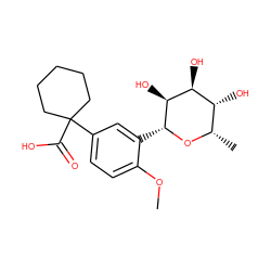 COc1ccc(C2(C(=O)O)CCCCC2)cc1[C@H]1O[C@@H](C)[C@@H](O)[C@H](O)[C@@H]1O ZINC000095607375