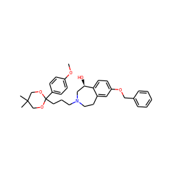COc1ccc(C2(CCCN3CCc4cc(OCc5ccccc5)ccc4[C@H](O)C3)OCC(C)(C)CO2)cc1 ZINC000064549895