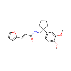 COc1ccc(C2(CNC(=O)/C=C/c3ccco3)CCCC2)cc1OC ZINC000001204992