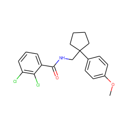 COc1ccc(C2(CNC(=O)c3cccc(Cl)c3Cl)CCCC2)cc1 ZINC000473183014