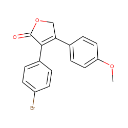COc1ccc(C2=C(c3ccc(Br)cc3)C(=O)OC2)cc1 ZINC000299823353