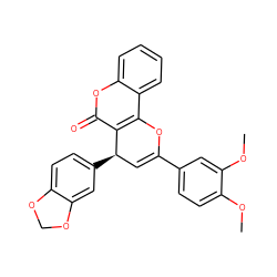 COc1ccc(C2=C[C@@H](c3ccc4c(c3)OCO4)c3c(c4ccccc4oc3=O)O2)cc1OC ZINC000001748900