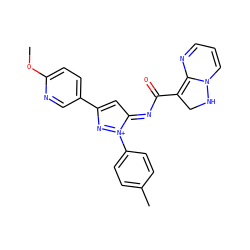 COc1ccc(C2=CC(=NC(=O)C3=C4N=CC=CN4NC3)[N+](c3ccc(C)cc3)=N2)cn1 ZINC001772617414