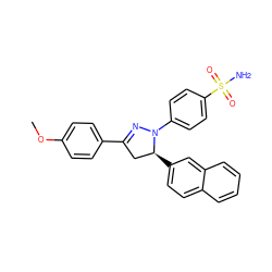 COc1ccc(C2=NN(c3ccc(S(N)(=O)=O)cc3)[C@@H](c3ccc4ccccc4c3)C2)cc1 ZINC000473122504