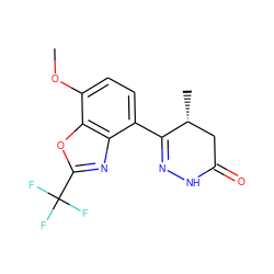 COc1ccc(C2=NNC(=O)C[C@H]2C)c2nc(C(F)(F)F)oc12 ZINC000073198103