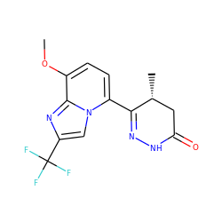 COc1ccc(C2=NNC(=O)C[C@H]2C)n2cc(C(F)(F)F)nc12 ZINC000073199685