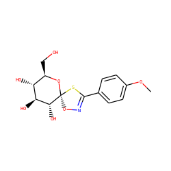 COc1ccc(C2=NO[C@]3(O[C@H](CO)[C@@H](O)[C@H](O)[C@H]3O)S2)cc1 ZINC000040950056