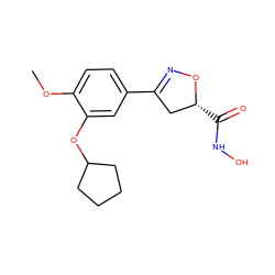 COc1ccc(C2=NO[C@H](C(=O)NO)C2)cc1OC1CCCC1 ZINC000000006384