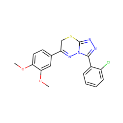 COc1ccc(C2=Nn3c(nnc3-c3ccccc3Cl)SC2)cc1OC ZINC000005025205