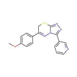 COc1ccc(C2=Nn3c(nnc3-c3cccnc3)SC2)cc1 ZINC000000530423