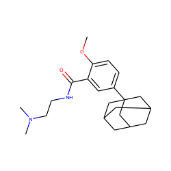 COc1ccc(C23CC4CC(CC(C4)C2)C3)cc1C(=O)NCCN(C)C ZINC000005060047