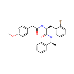 COc1ccc(CC(=O)N[C@@H](Cc2ccccc2Br)C(=O)N[C@@H](C)c2ccccc2)cc1 ZINC000584905340