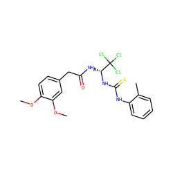 COc1ccc(CC(=O)N[C@@H](NC(=S)Nc2ccccc2C)C(Cl)(Cl)Cl)cc1OC ZINC000001232994