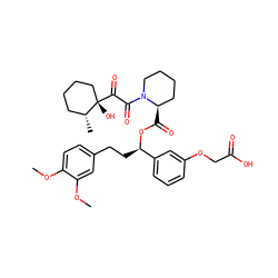 COc1ccc(CC[C@@H](OC(=O)[C@@H]2CCCCN2C(=O)C(=O)[C@@]2(O)CCCC[C@H]2C)c2cccc(OCC(=O)O)c2)cc1OC ZINC000084687601