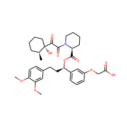 COc1ccc(CC[C@@H](OC(=O)[C@@H]2CCCCN2C(=O)C(=O)[C@]2(O)CCCC[C@@H]2C)c2cccc(OCC(=O)O)c2)cc1OC ZINC000084712964