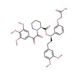 COc1ccc(CC[C@@H](OC(=O)[C@@H]2CCCCN2C(=O)C(=O)c2cc(OC)c(OC)c(OC)c2)c2cccc(OCC(=O)O)c2)cc1OC ZINC000084687910