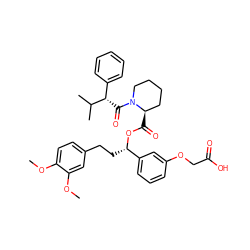 COc1ccc(CC[C@H](OC(=O)[C@@H]2CCCCN2C(=O)[C@@H](c2ccccc2)C(C)C)c2cccc(OCC(=O)O)c2)cc1OC ZINC000034799740