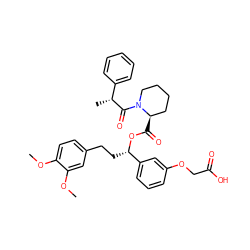 COc1ccc(CC[C@H](OC(=O)[C@@H]2CCCCN2C(=O)[C@H](C)c2ccccc2)c2cccc(OCC(=O)O)c2)cc1OC ZINC000034799755