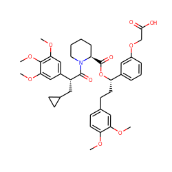COc1ccc(CC[C@H](OC(=O)[C@@H]2CCCCN2C(=O)[C@H](CC2CC2)c2cc(OC)c(OC)c(OC)c2)c2cccc(OCC(=O)O)c2)cc1OC ZINC000034799726
