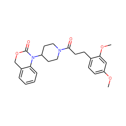 COc1ccc(CCC(=O)N2CCC(N3C(=O)OCc4ccccc43)CC2)c(OC)c1 ZINC000028759433
