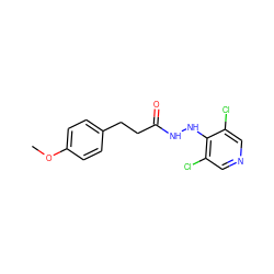 COc1ccc(CCC(=O)NNc2c(Cl)cncc2Cl)cc1 ZINC000084654745