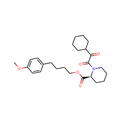 COc1ccc(CCCCOC(=O)[C@@H]2CCCCN2C(=O)C(=O)C2CCCCC2)cc1 ZINC000027557937