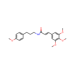 COc1ccc(CCCNC(=O)/C=C/c2cc(OC)c(OC)c(OC)c2)cc1 ZINC000169347571