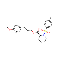 COc1ccc(CCCOC(=O)[C@@H]2CCCCN2S(=O)(=O)c2ccc(C)cc2)cc1 ZINC000013441810