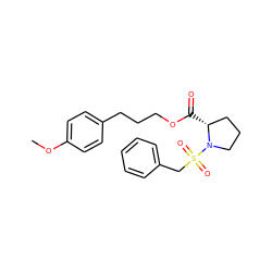 COc1ccc(CCCOC(=O)[C@@H]2CCCN2S(=O)(=O)Cc2ccccc2)cc1 ZINC000013441843