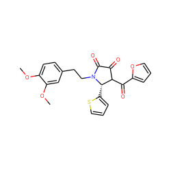 COc1ccc(CCN2C(=O)C(=O)C(C(=O)c3ccco3)[C@@H]2c2cccs2)cc1OC ZINC000000626207