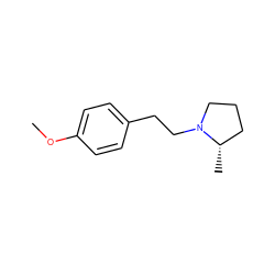 COc1ccc(CCN2CCC[C@@H]2C)cc1 ZINC000029130737