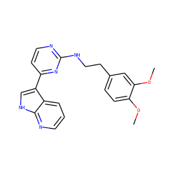 COc1ccc(CCNc2nccc(-c3c[nH]c4ncccc34)n2)cc1OC ZINC001772590632