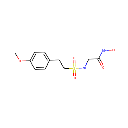 COc1ccc(CCS(=O)(=O)NCC(=O)NO)cc1 ZINC000095921326