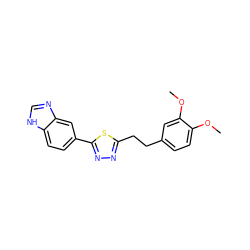 COc1ccc(CCc2nnc(-c3ccc4[nH]cnc4c3)s2)cc1OC ZINC000072317051