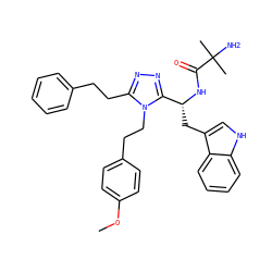 COc1ccc(CCn2c(CCc3ccccc3)nnc2[C@@H](Cc2c[nH]c3ccccc23)NC(=O)C(C)(C)N)cc1 ZINC000028635679