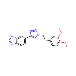 COc1ccc(CCn2cc(-c3ccc4nc[nH]c4c3)nn2)cc1OC ZINC000072317057