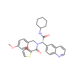 COc1ccc(CN(C(=O)c2cccs2)[C@H](C(=O)NC2CCCCC2)c2ccc3ncccc3c2)cc1 ZINC000008672206