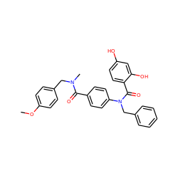 COc1ccc(CN(C)C(=O)c2ccc(N(Cc3ccccc3)C(=O)c3ccc(O)cc3O)cc2)cc1 ZINC000653671275