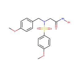 COc1ccc(CN(CC(=O)NO)S(=O)(=O)c2ccc(OC)cc2)cc1 ZINC000013764093