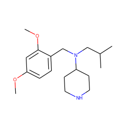 COc1ccc(CN(CC(C)C)C2CCNCC2)c(OC)c1 ZINC000084804832