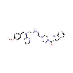 COc1ccc(CN(CCN(C)CCN2CCN(C(=O)c3cc4ccccc4[nH]3)CC2)c2ccccn2)cc1 ZINC000073138848