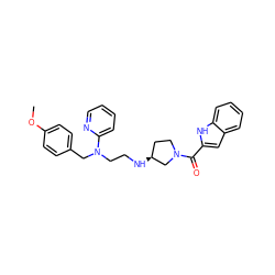 COc1ccc(CN(CCN[C@H]2CCN(C(=O)c3cc4ccccc4[nH]3)C2)c2ccccn2)cc1 ZINC000073138855