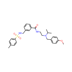 COc1ccc(CN(CCNC(=O)c2cccc(CNS(=O)(=O)c3ccc(C)cc3)c2)C(C)C)cc1 ZINC000066139317